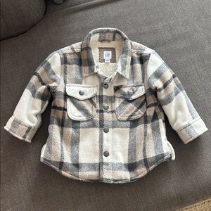 Baby gap plaid Sherpa lined coat 12-18 months
